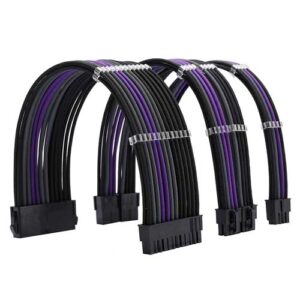 Power Supply Sleeved Extension Cable Kit Black & Purple