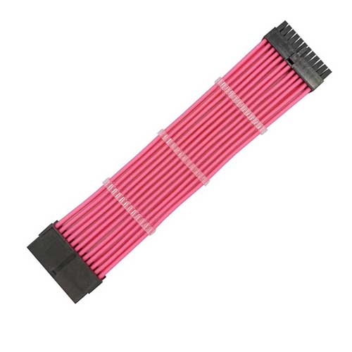24-pin Motherboard Sleeved Extension Pink